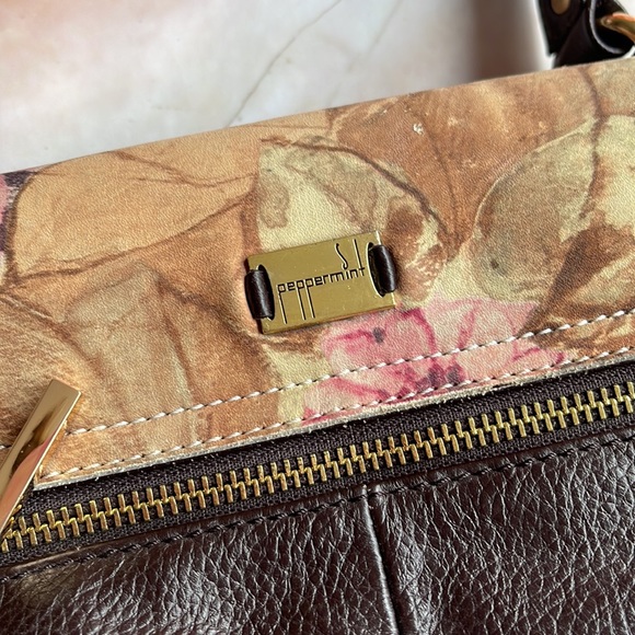 PEPPERMINT | Floral leather shoulder tote bag - Picture 7 of 9